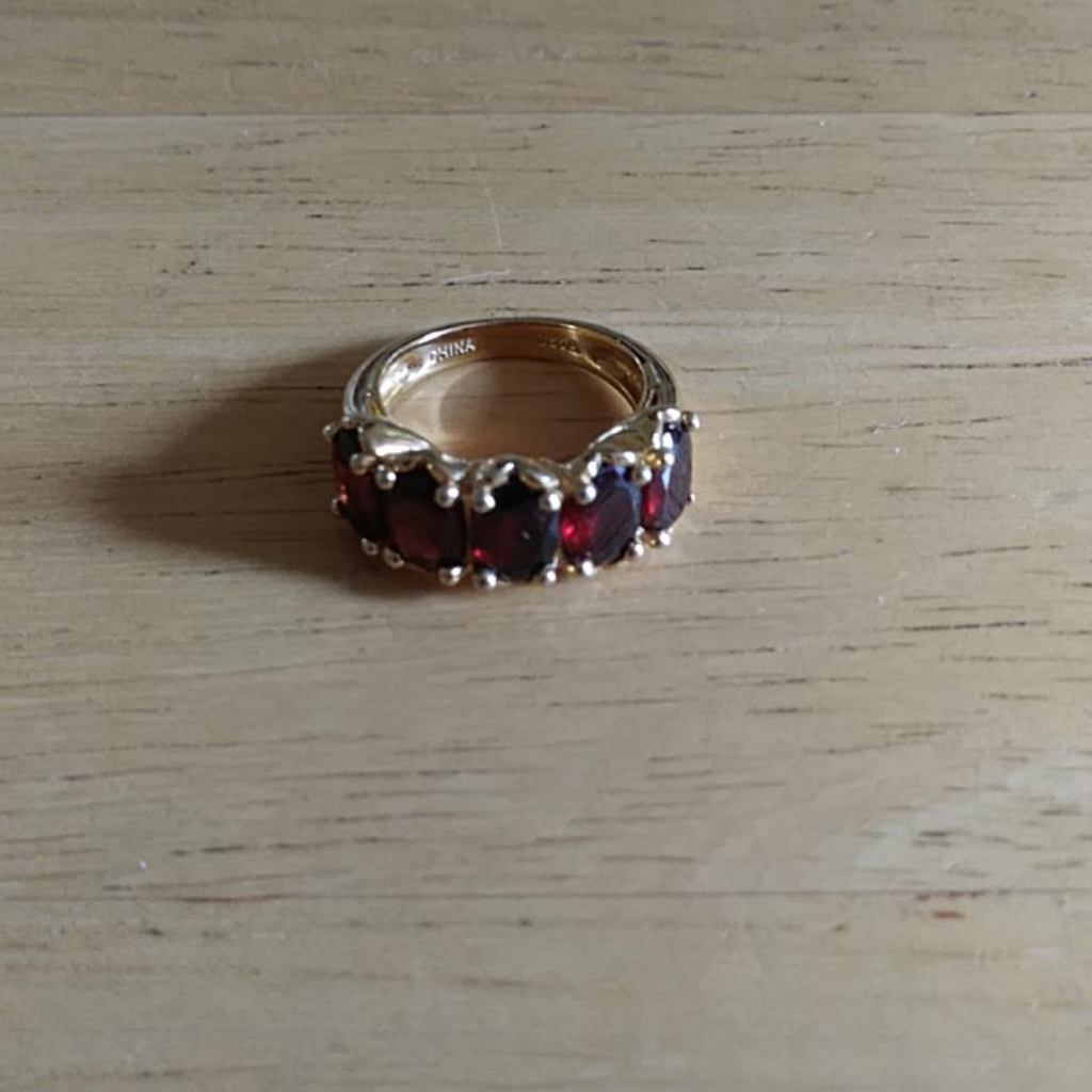 Garnet Technibond Heart Ring
